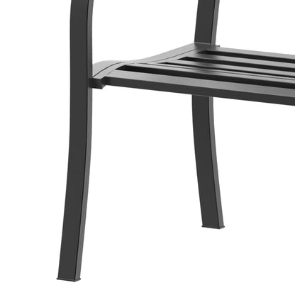 Garden Bench Furniture Patio Park 2 Person Chair Seat Steel Black 120cm Outdoor