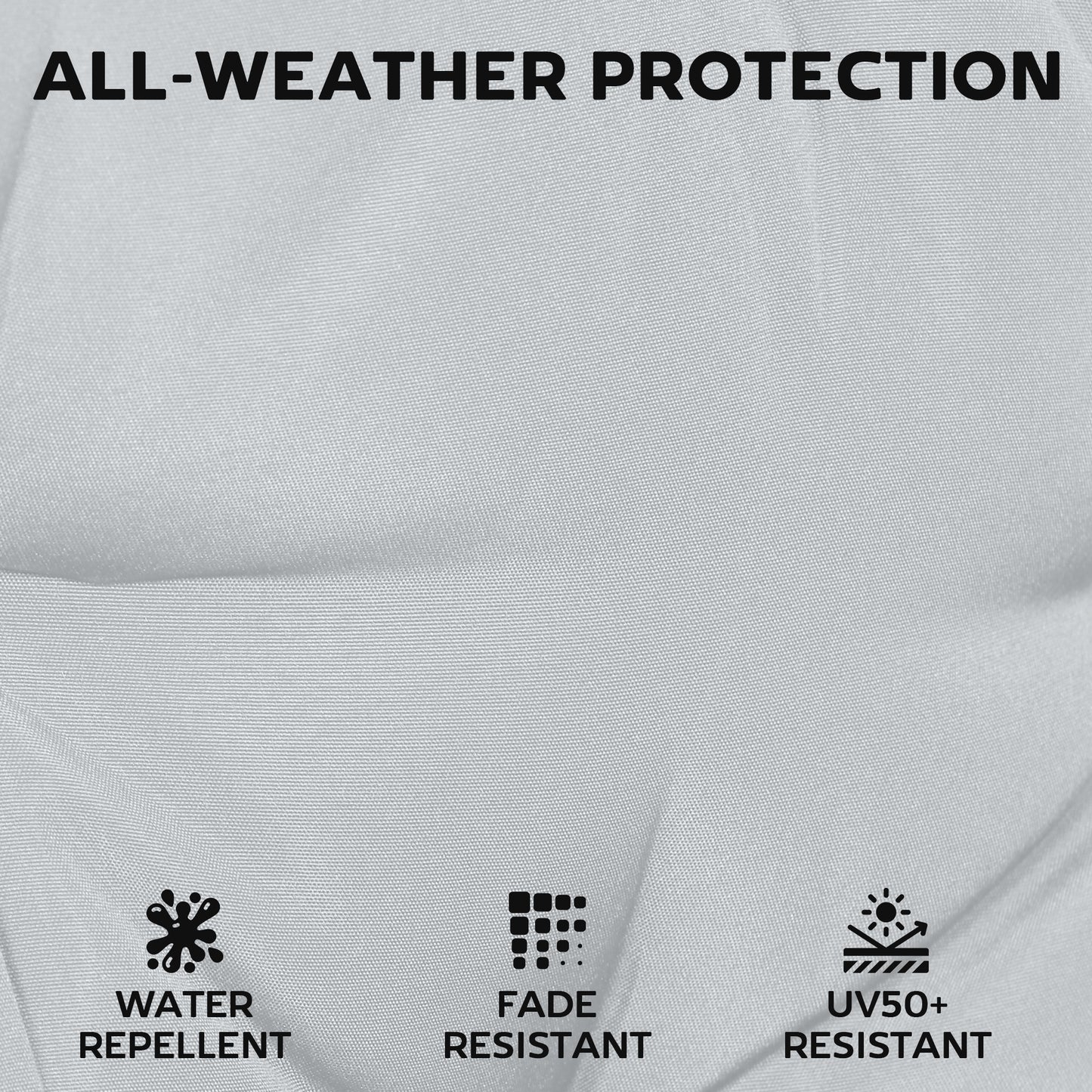 Set of 6 Outdoor Seat Cushions with Machine Washable Cover, Water Repellent Seat Cushions Light Grey