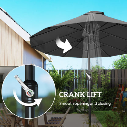 4.6m Double Garden Parasol - Black