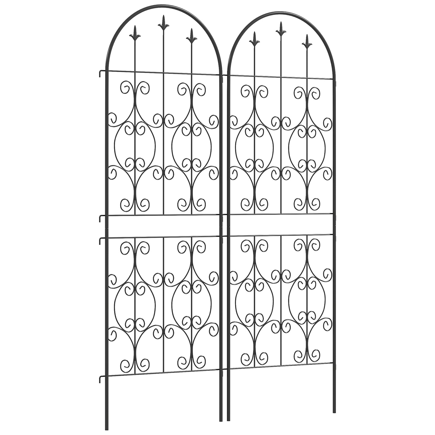 Set of 2 Metal Garden Trellis, Decorative Trellis Panels for Climbing Outdoor Plants, Vegetables, Vines, Flowers