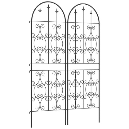Set of 2 Metal Garden Trellis, Decorative Trellis Panels for Climbing Outdoor Plants, Vegetables, Vines, Flowers