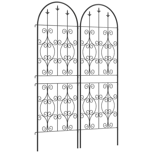 Set of 2 Metal Garden Trellis, Decorative Trellis Panels for Climbing Outdoor Plants, Vegetables, Vines, Flowers