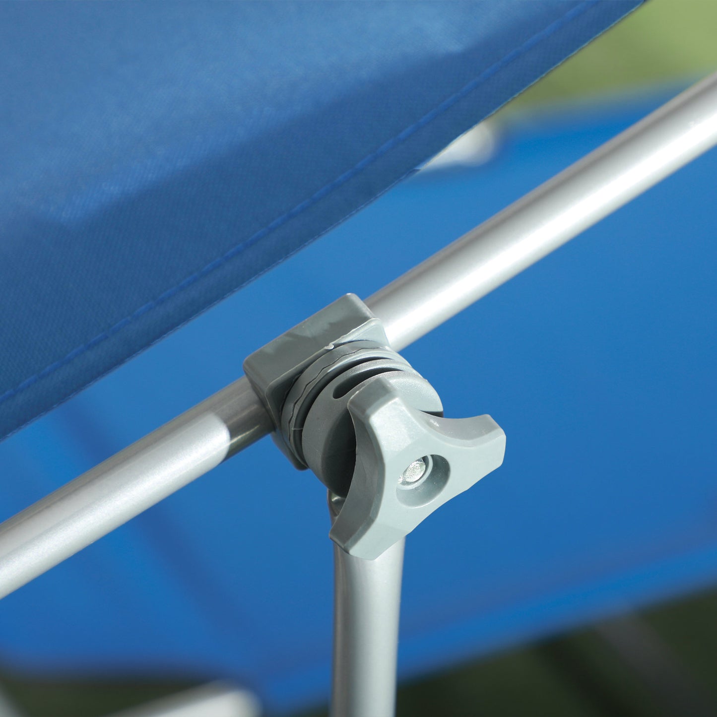 Sun Lounger, with Adjustable Face Canopy - Bright Blue