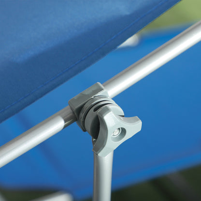 Sun Lounger, with Adjustable Face Canopy - Bright Blue