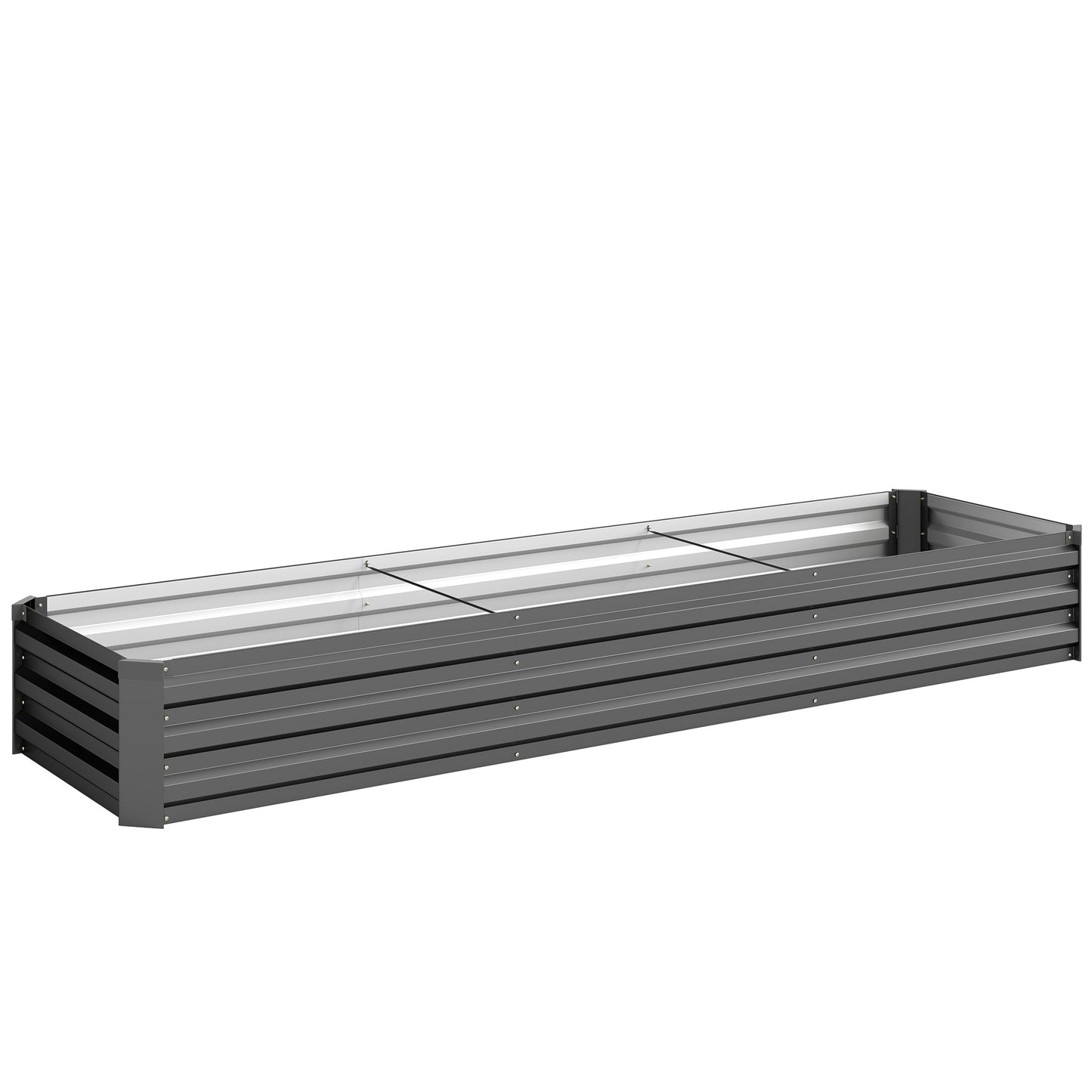 60 x 240cm Galvanised Steel Planter, with Open Bottom