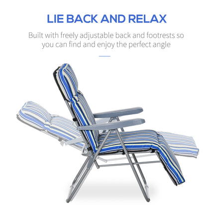 Reclining Garden Chair Set of 2, 5-Level Adjustable Zero Gravity Chairs with Cushions
