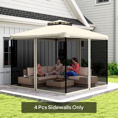 302 x 207cm Universal Replacement Mesh Sidewall Netting for Patio Gazebos and Canopy Tents, (Sidewall Only) Cream White