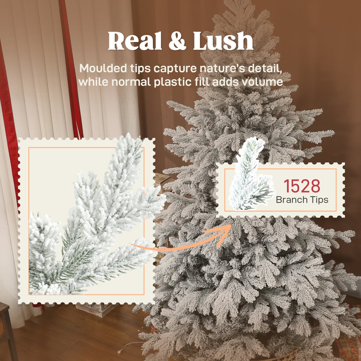6ft Snow Flocked Artificial Christmas Tree