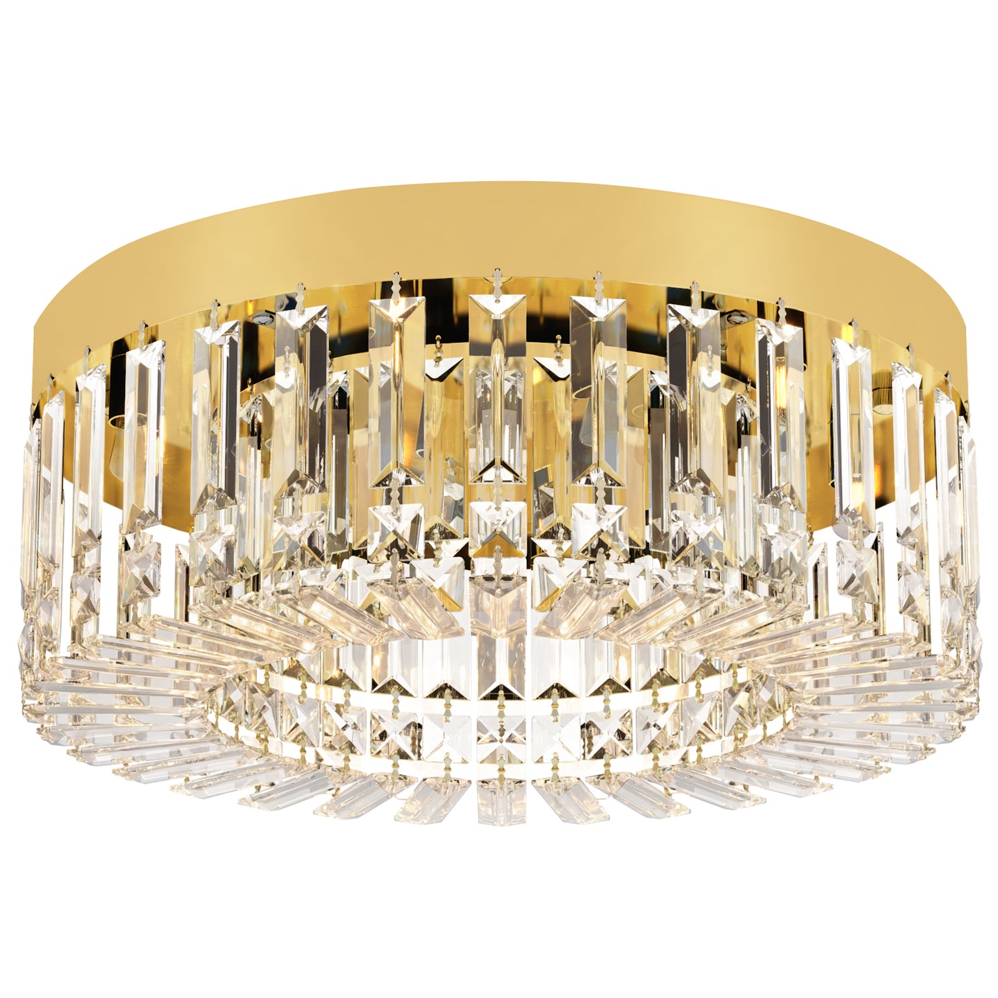 Crystal Chandeliers with 160 Crystal Pendants, 6-Light Ceiling Light for Living Room, Bedroom Dining Room, Gold Tone