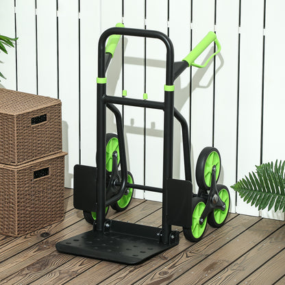 Six-Wheel Folding Sack Barrow Trolley - Black/Green