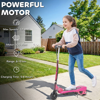 Foldable Electric Kids Scooter, Ride-on for Ages 7-14 Years, Pink