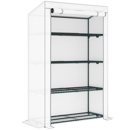 Four-Tier Mini Greenhouse - Grey/White