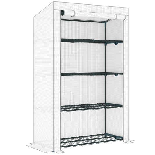 Four-Tier Mini Greenhouse - Grey/White