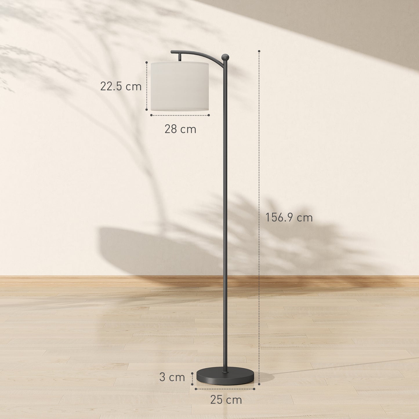 LED Floor Lamp with Remote Control - Black