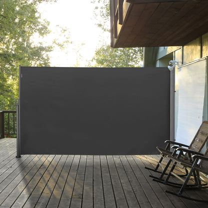 Retractable Sun Side Awning Screen Fence Patio Garden Wall Balcony Screening Panel Outdoor Blind Privacy Divider (3x1.8M