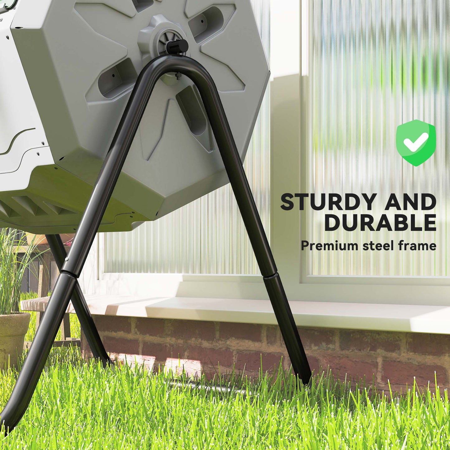160L 360° Rotating Dual Chamber Composter - Grey