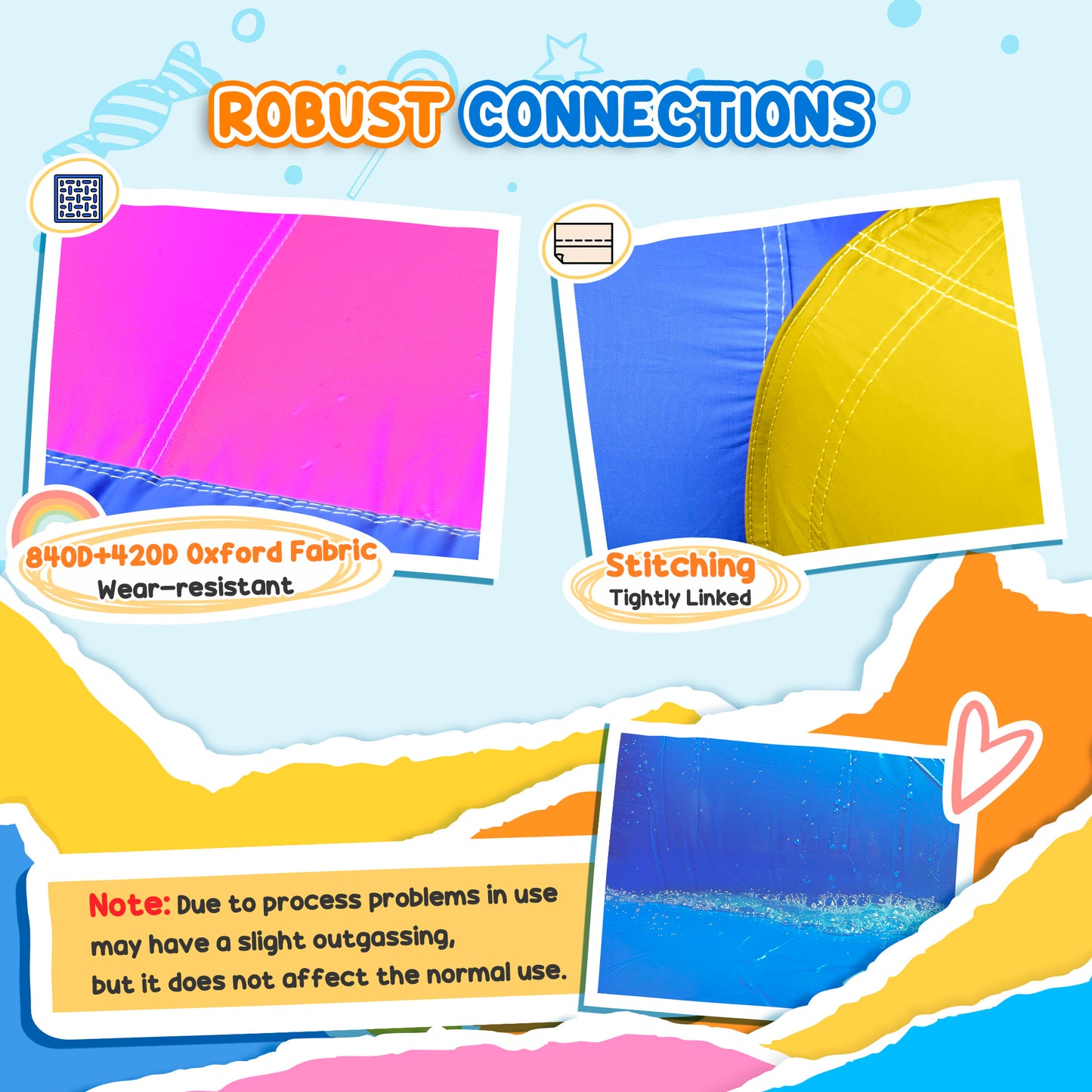 5 in 1 Bouncy Castle, with Blower, for Ages 3-8 Years - Multicoloured