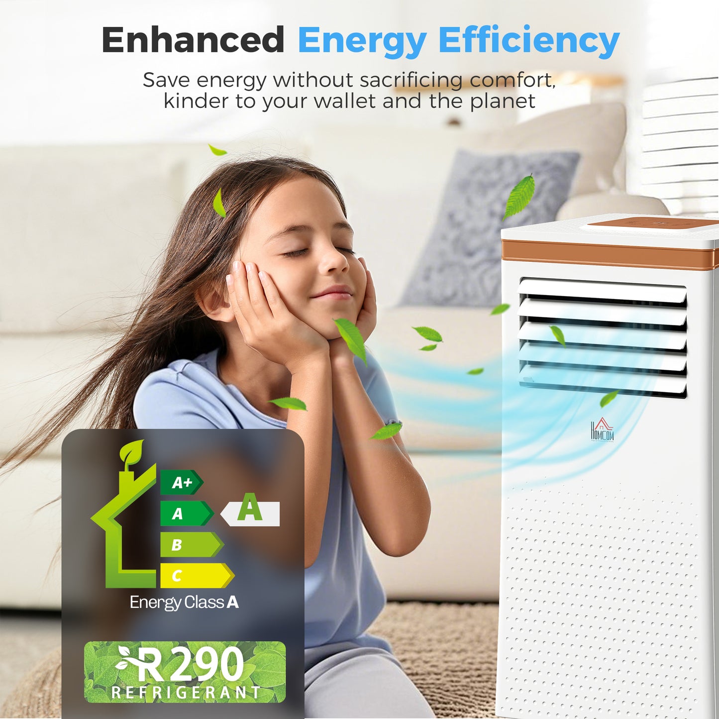 Portable Air Conditioner 7000 BTU, 4-in-1 Air Conditioning Unit with Cooling, Fan, 19.2L/Day Dehumidifier & Sleep Mode
