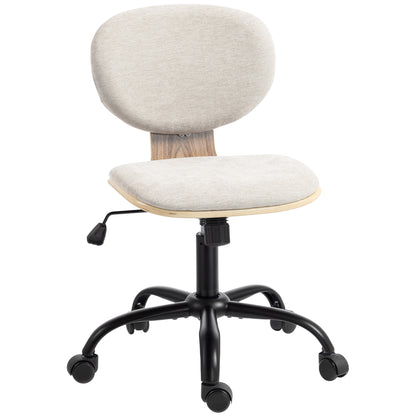 Home Office Desk Chair Rocking Function Ergonomic Swivel Chair with PU Wheels, Light Grey