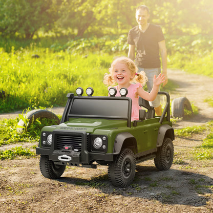 Kids Ride On Car with Remote Control, Music, Horn, 4 Spring Suspension Wheels, LED Lights for 3-5 Years Old, Green