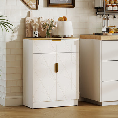 Sideboard Storage Cabinet, Modern Storage Cupboard with Drawer and Adjustable Shelf for Living Room, Kitchen, Dining Room