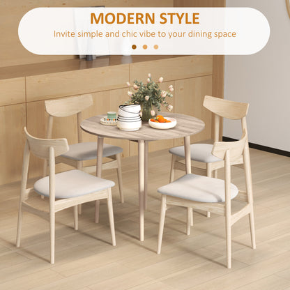 Folding Dining Table for 4, Round Drop Leaf Table, Modern Space Saving Small Kitchen Table with Wood Legs for Dining Room