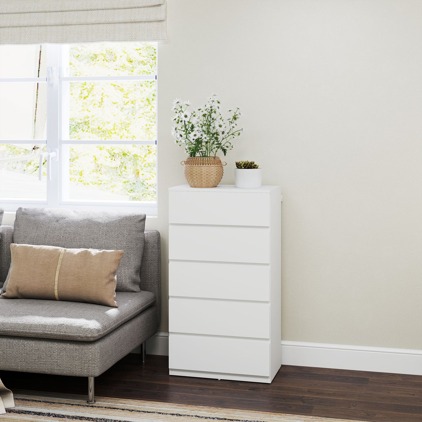 Chest of Drawers, 5-Drawer Storage Cabinets, Modern Dresser, Storage Drawer Unit for Bedroom