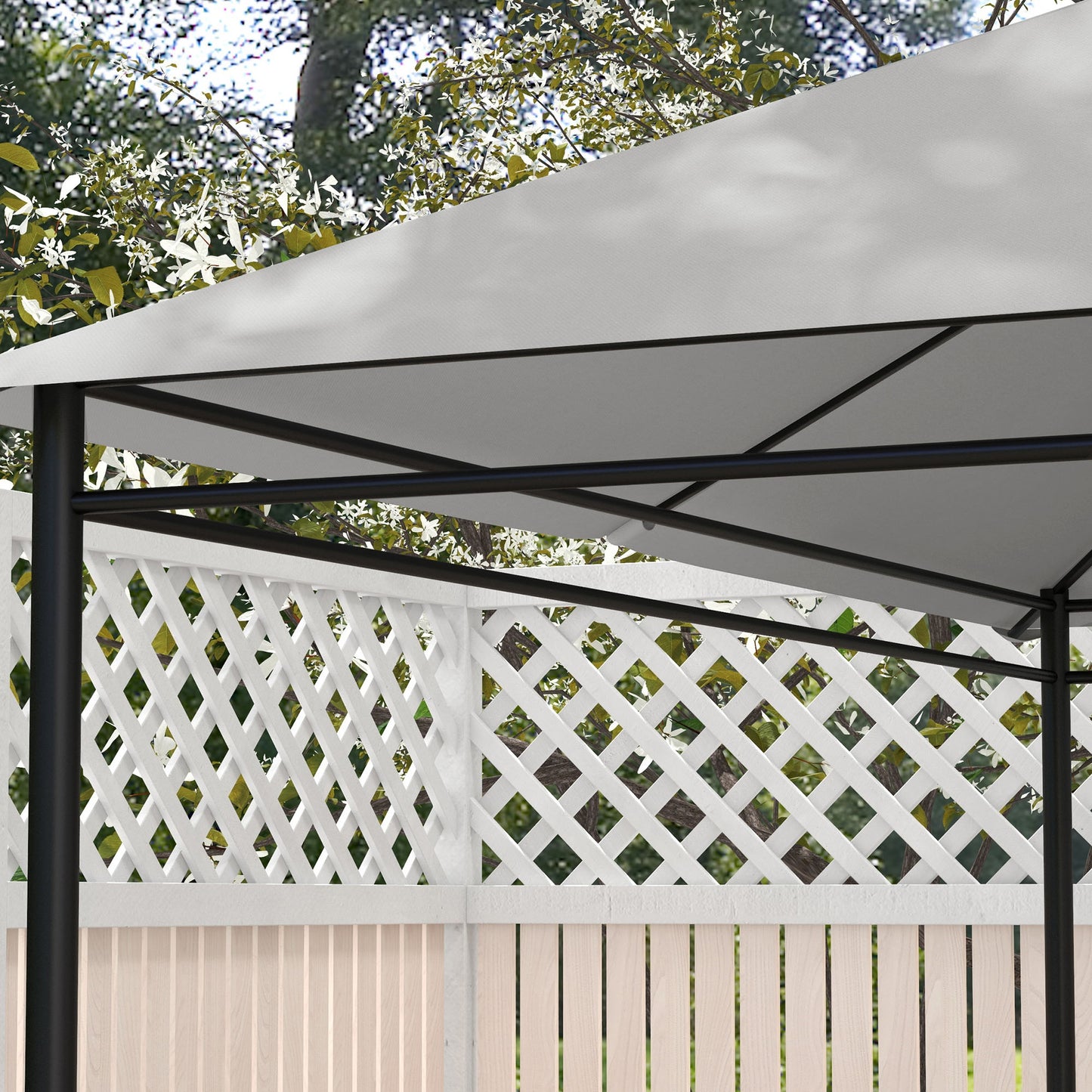 3 x 4m Gazebo Canopy Replacement Cover, Gazebo Roof Replacement (TOP COVER ONLY), Light Grey