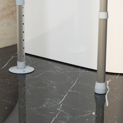 Free Standing Toilet Frame, Height and Width Adjustable Toilet Safety Frame with Arms, 2 Additional Suction Cups