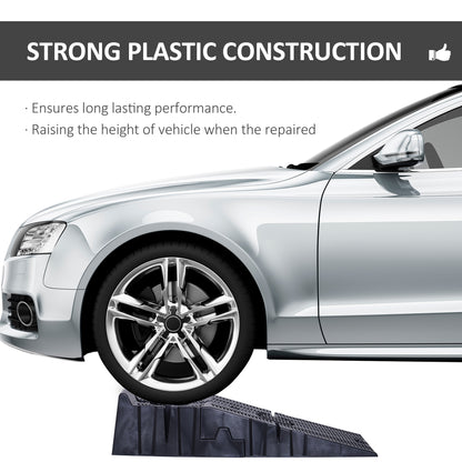 2 PCs Car Ramps Heavy Duty 2.5 Ton Motorhome Levelling Ramps, Plastic Garage Workshop Car Lift