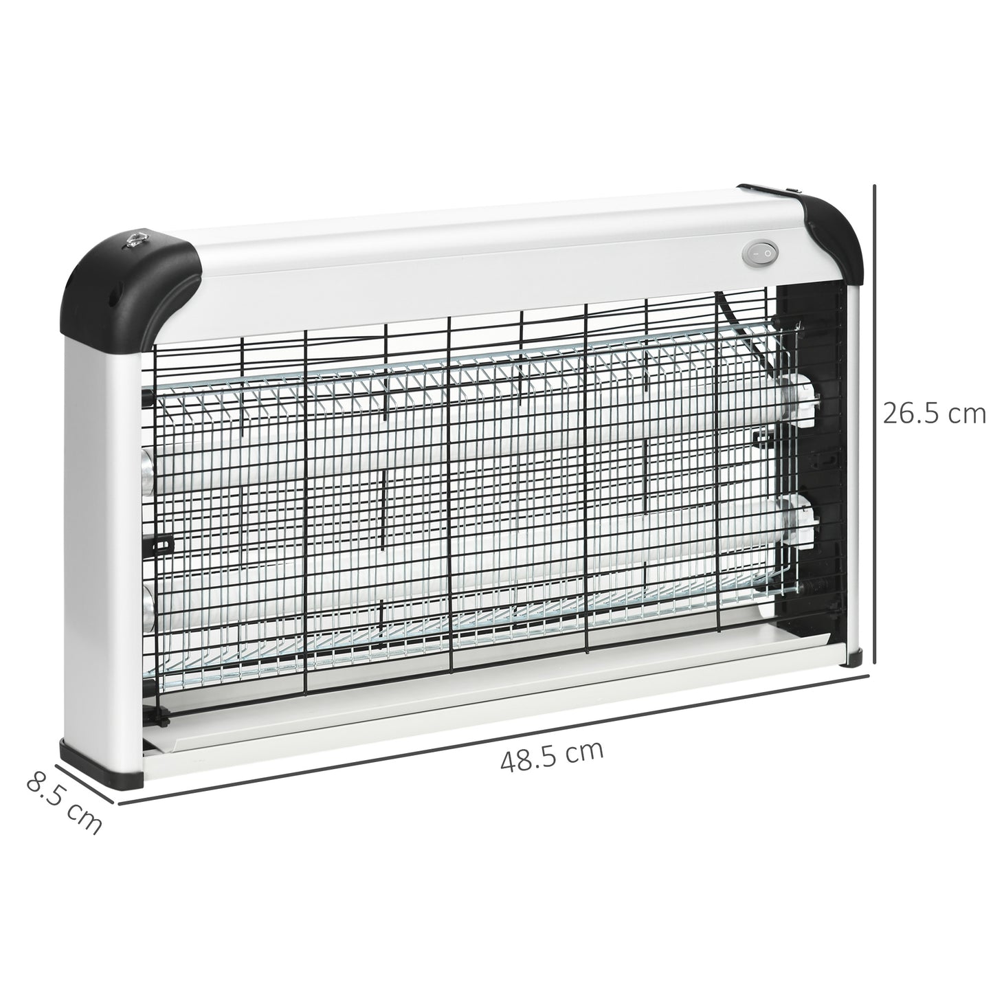 30W Electric Fly Zapper, Bug Zapper with UK Plug, 2 UV Bulbs, Hanging Chain, On/Off Switch and Removable Catch Tray