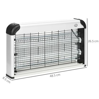 30W Electric Fly Zapper, Bug Zapper with UK Plug, 2 UV Bulbs, Hanging Chain, On/Off Switch and Removable Catch Tray