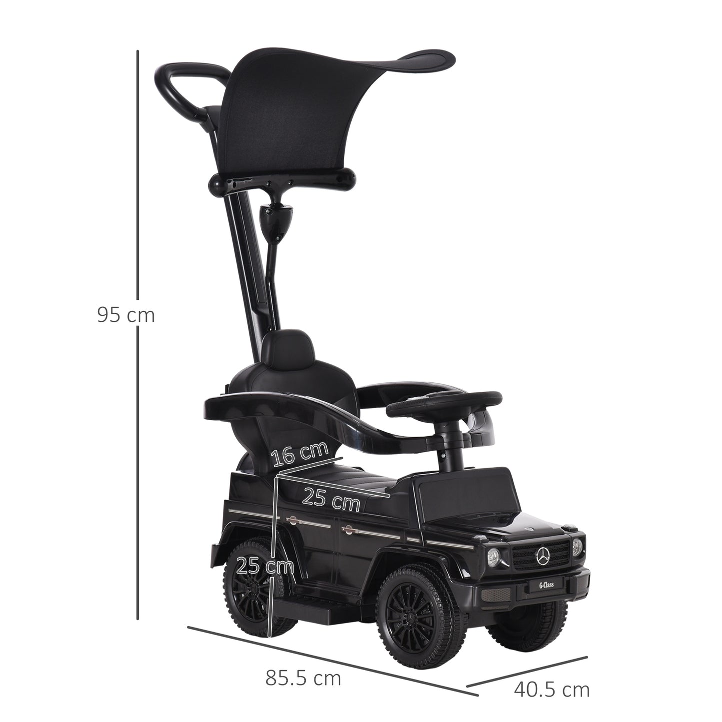 3 in 1 Kids Children Ride on Push Car Toddler Sliding Car G350 Licensed Walker Foot to Floor Slider Push-Along with Horn Stee