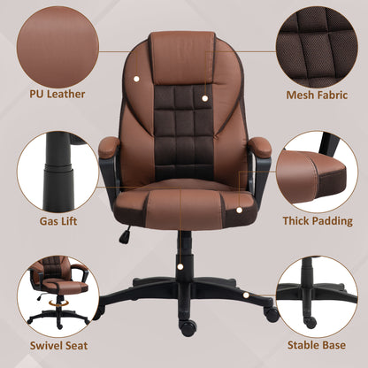 Faux Leather Office Chair - Brown