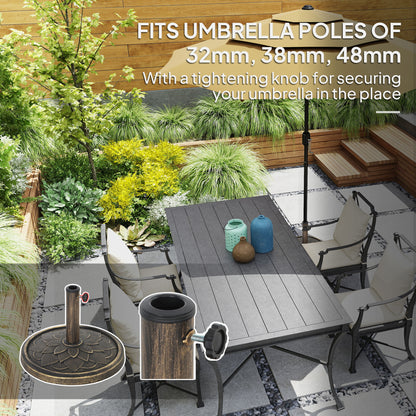 12kg Resin Garden Parasol Base, Round Umbrella Base, Heavy Duty Sun Umbrella Base for 32, 38