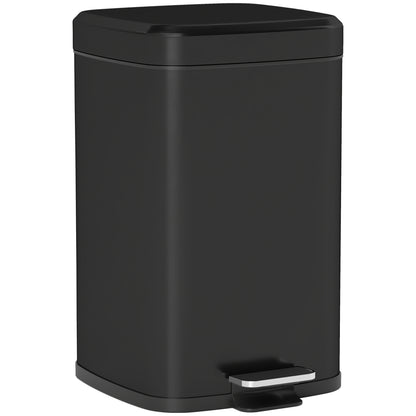 20L Modern Boxy Metal Home Kitchen Bin - Black