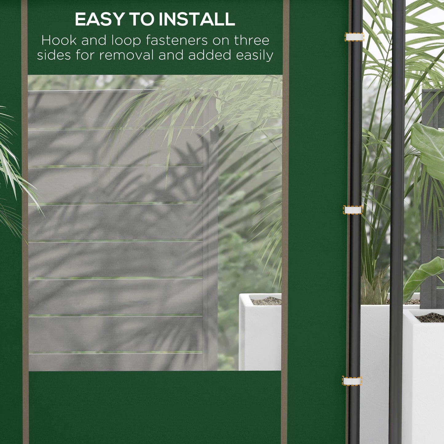 Set of Two 295cm Replacement Canopy Walls - Green