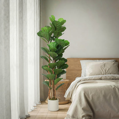 150cm Artificial Fiddle Leaf Fig Tree - Green