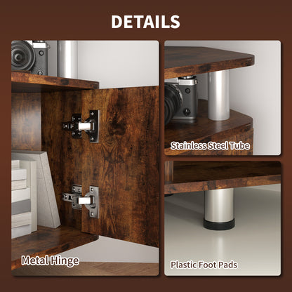 TV Unit Cabinet for TVs up to 55 Inches with Storage Shelves and Cupboard, Entertainment Centre for Living Room, Rustic Brown