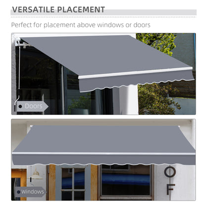 Manual Retractable Awning, size (4m x3m)-Grey