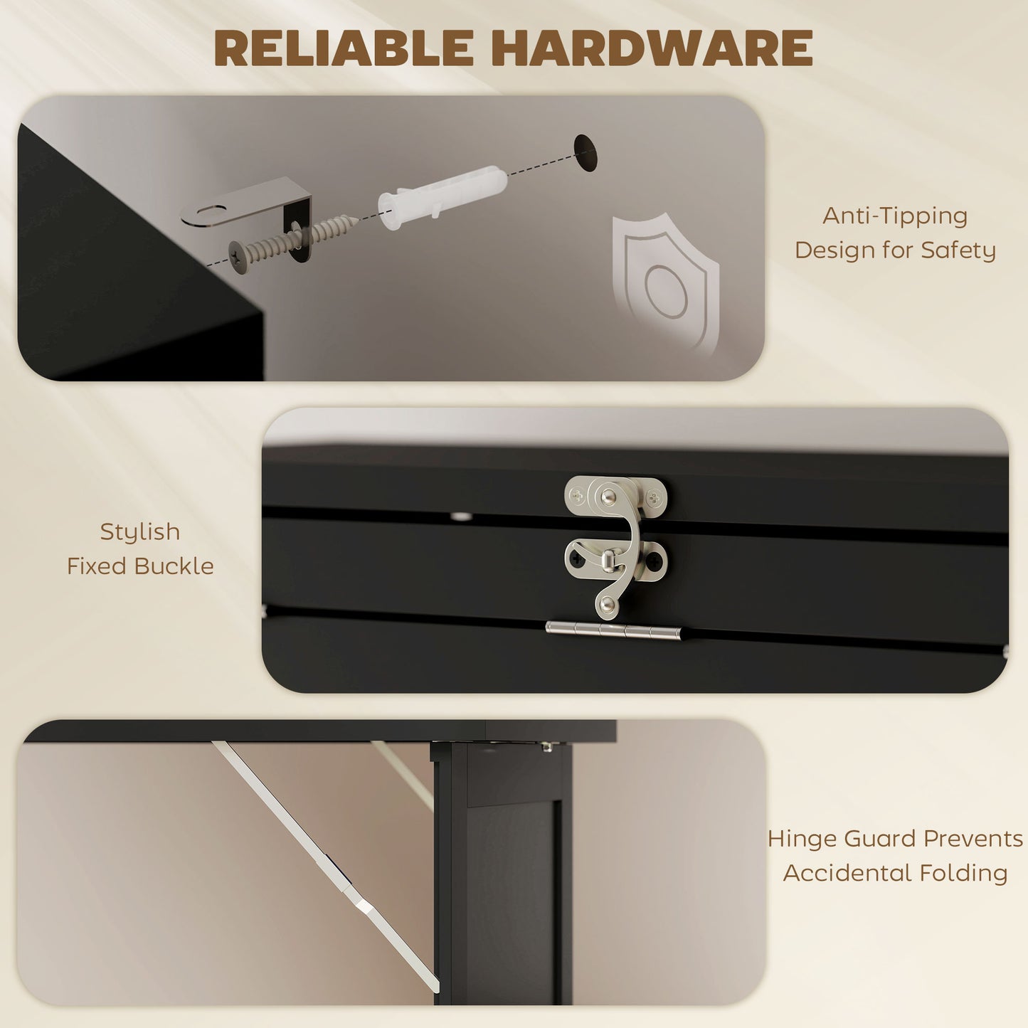 Three-Part Work Desk, with Storage and Chalkboard - Black