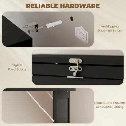 Three-Part Work Desk, with Storage and Chalkboard - Black