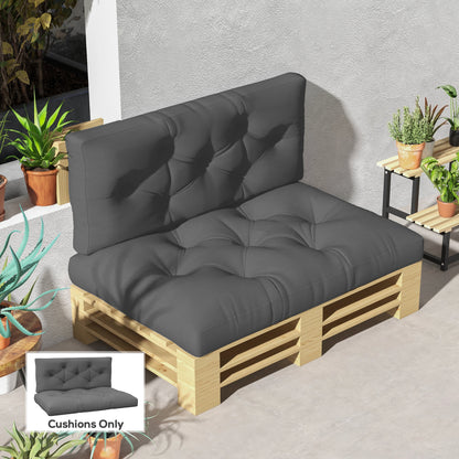 Seat and Back Padded Pallet Cushion Set - Dark Grey