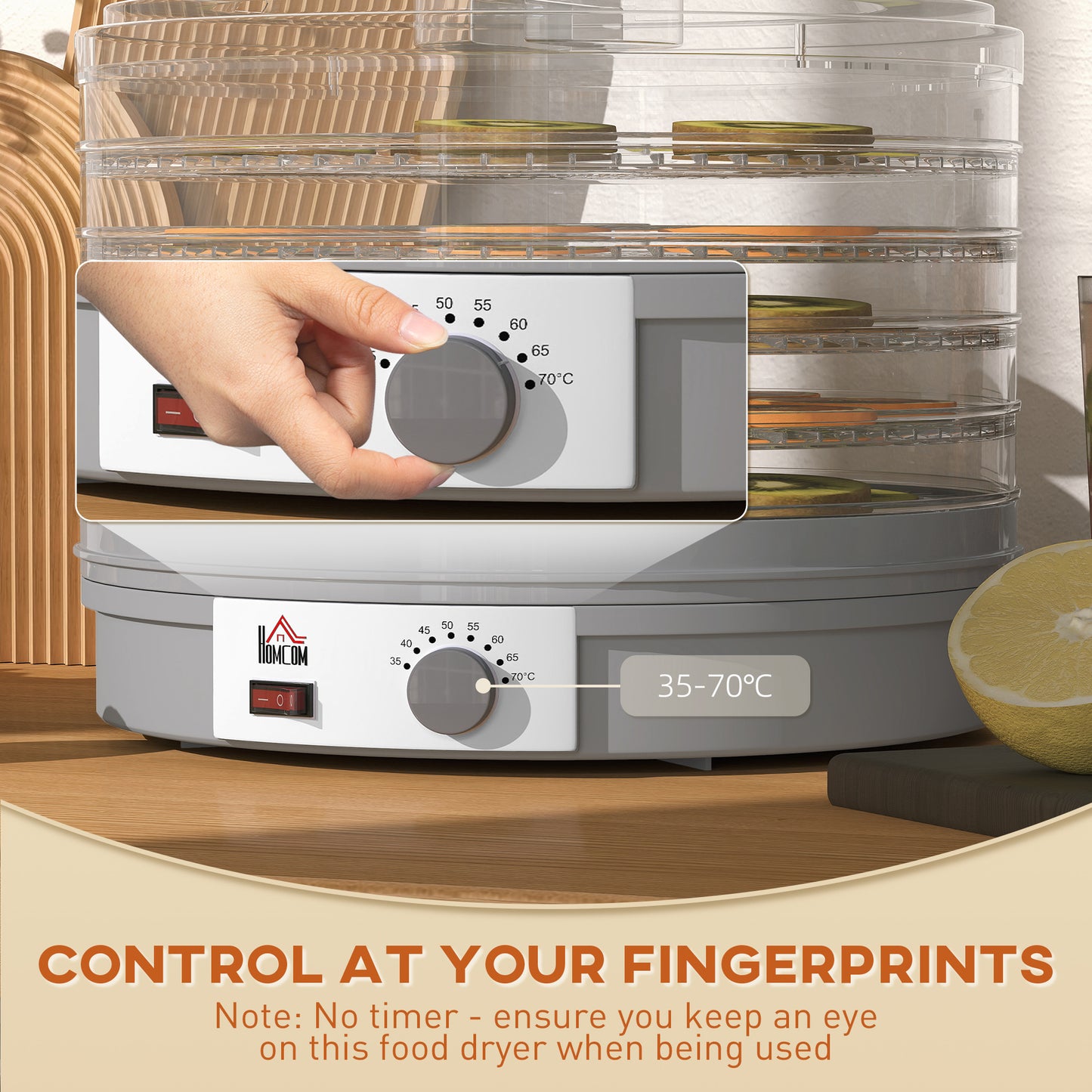 5 Tier Food Dehydrator, 245W Food Dryer Machine with Adjustable Temperature Control for Drying Fruit, Meat, Vegetable