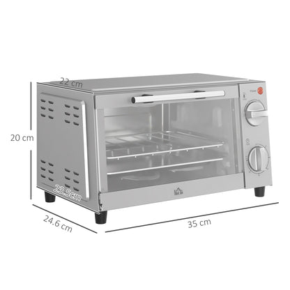 Mini Oven, 9L Countertop Electric Grill, Toaster Oven with Adjustable Temperature, Timer