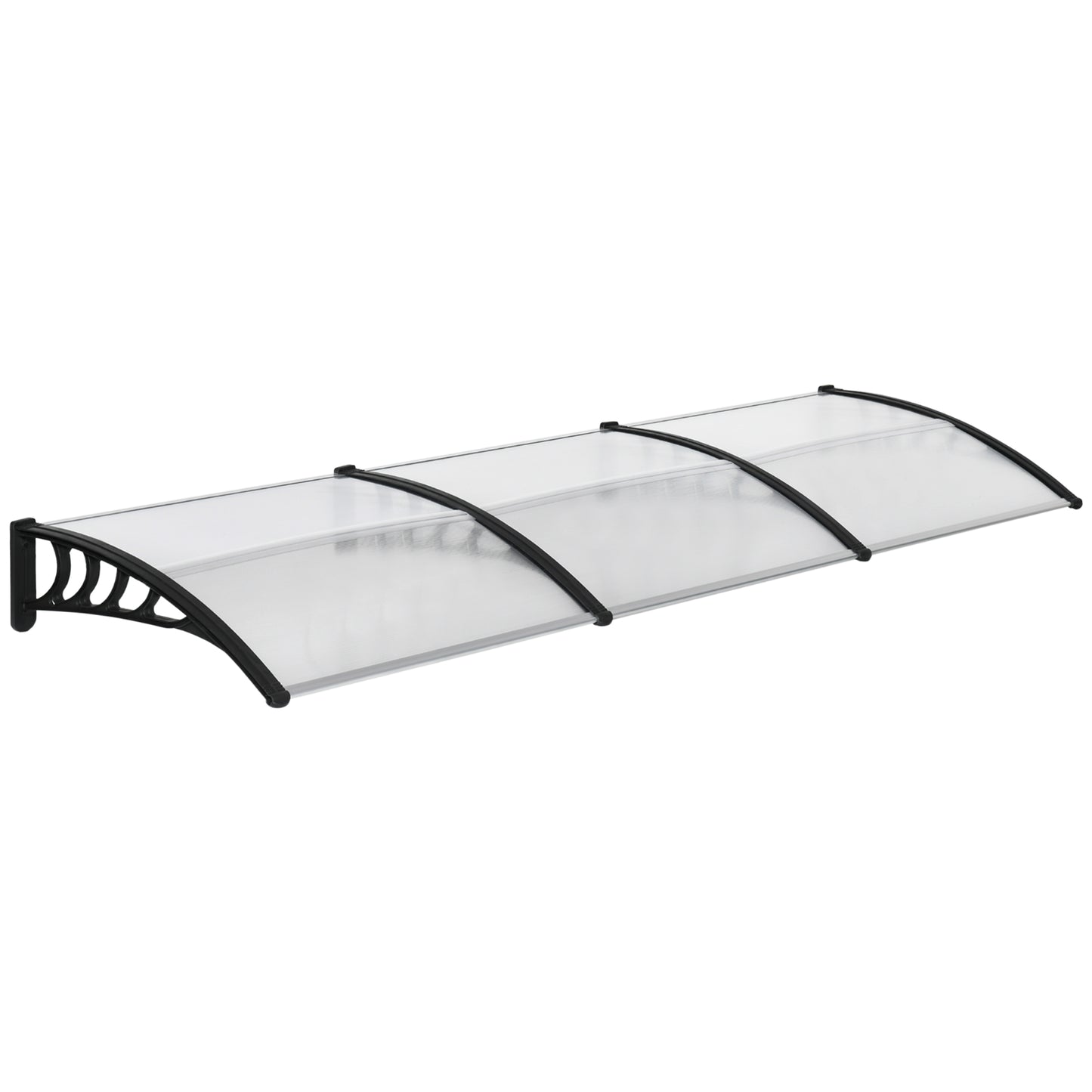 Front Door Canopy, Outdoor Awning, 303 x 96cm Rain Shelter for Window, Porch and Front/Back Door, Clear