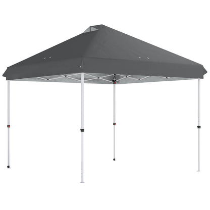 3 x 3 m Pop Up Gazebo with Wheels, UPF50+ One-Touch Outdoor Garden Party Tent Marquee Wedding Awning Canopy, Dark Grey