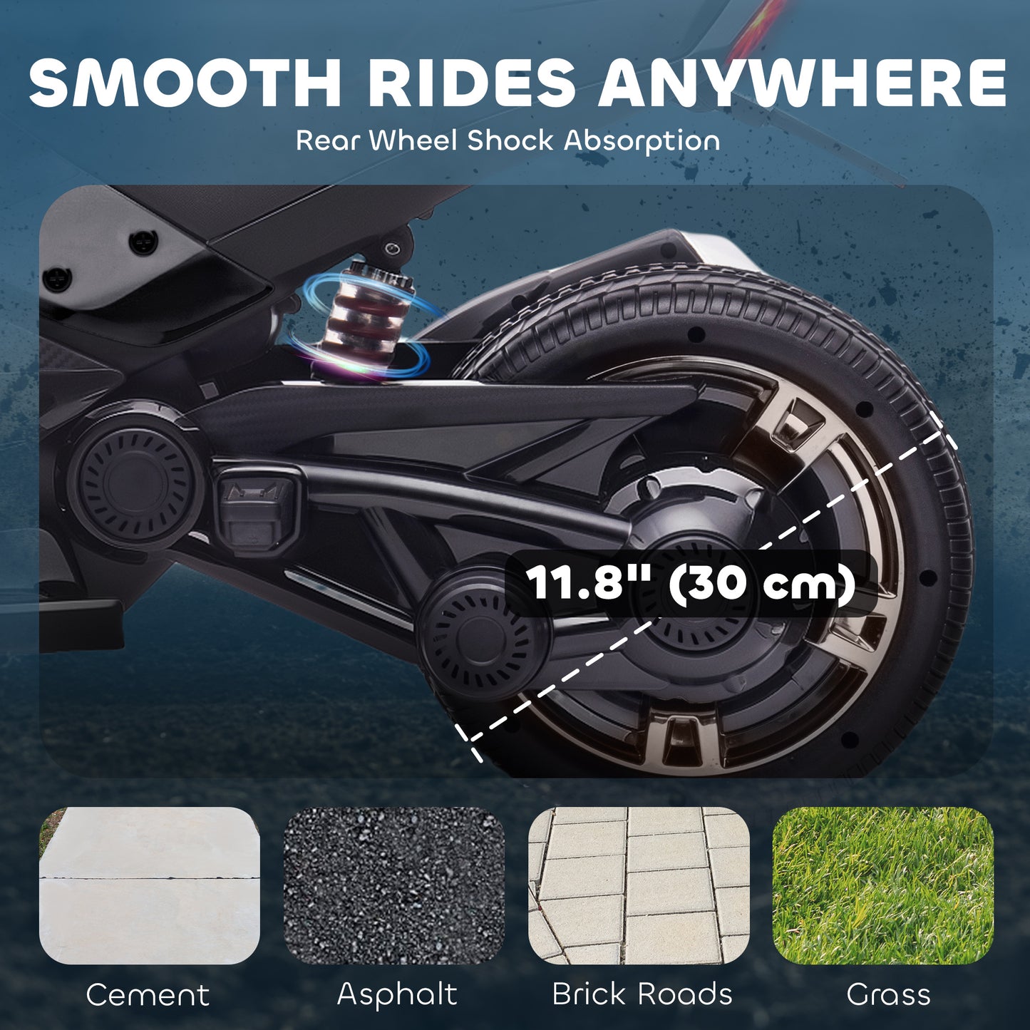 12V Kids Electric Ride On Car with 3 Wheeler, MP3 Player, Horn, 2 Speeds, LED Lights for Boys & Girls Ages 3-8, Black