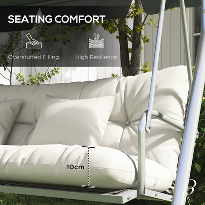 Back and Seat Cushion Replacement with 2 Pillows, Patio Chair Cushions Set with Ties, White