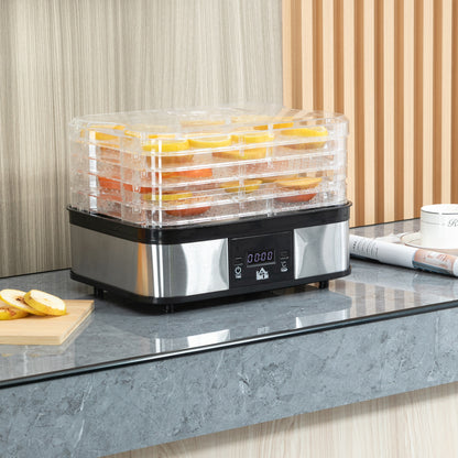 5 Tier Food Dehydrator, 245W Stainless Steel Food Dryer Machine with Adjustable Temperature